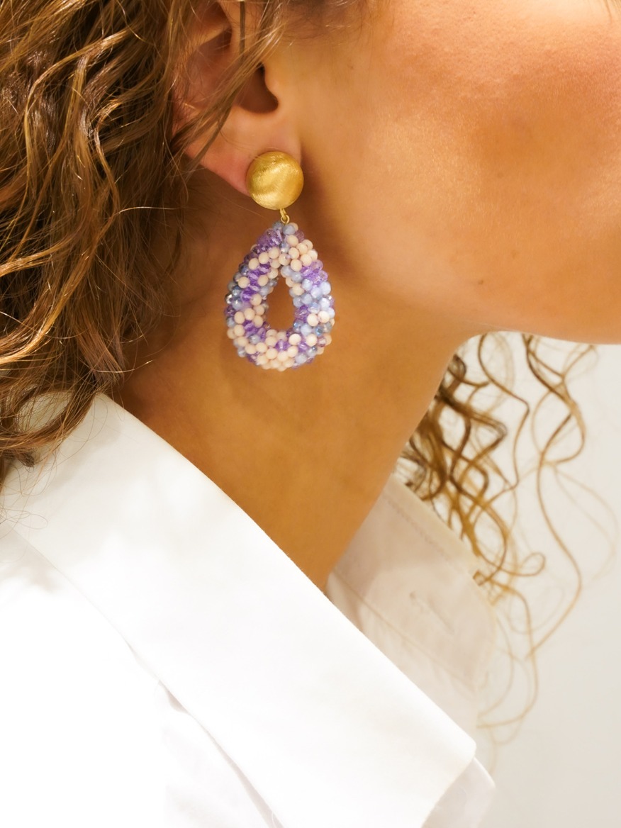 Mixed Paarse Oorbellen Clip Berry Druppel S