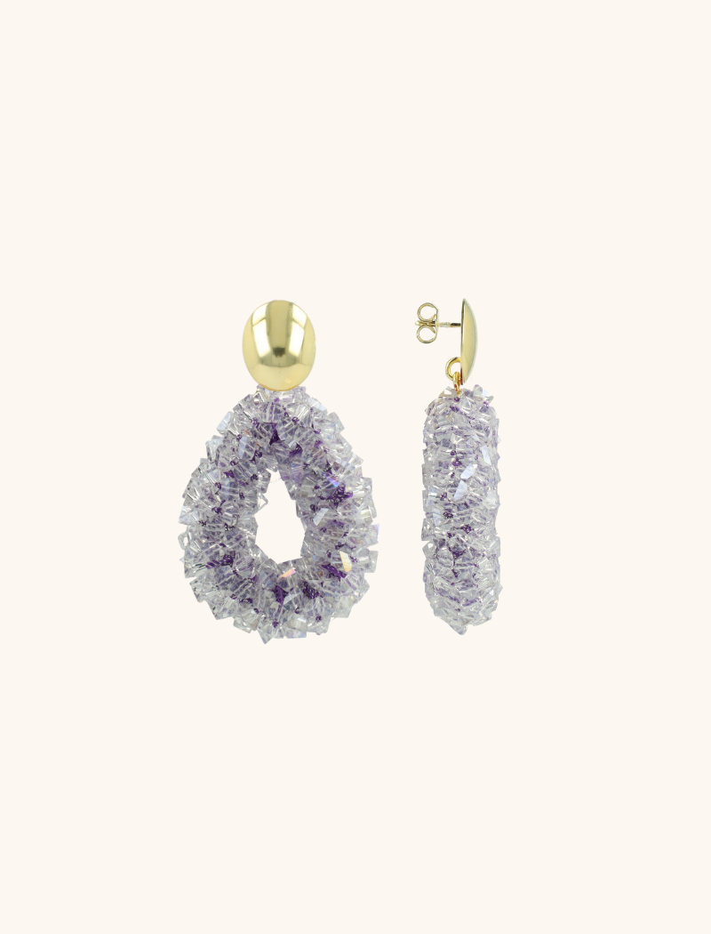 Ice Purple Earrings Marieke Drop S Raw