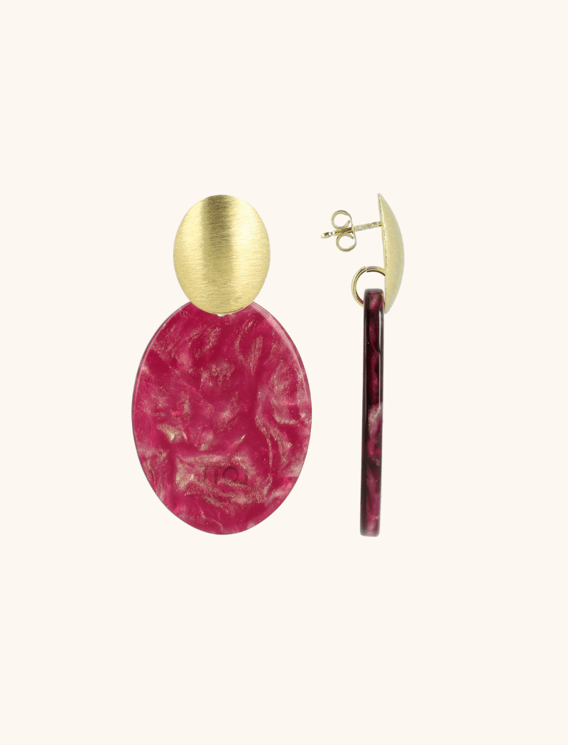 Bordeaux Earrings Celia Oval S