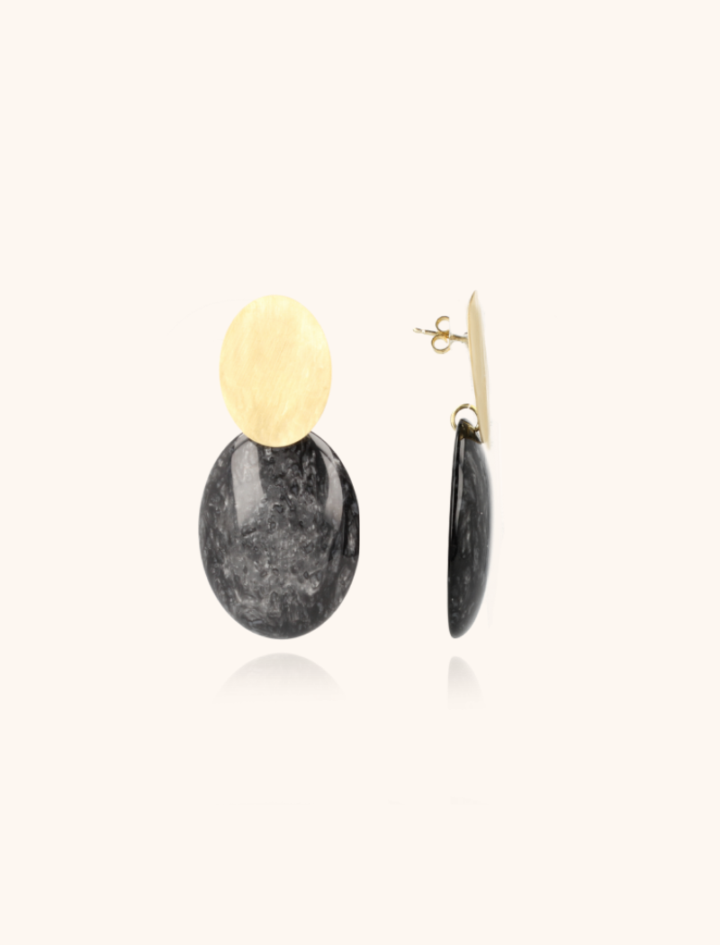 Marmor schwarze Ohrringe Angie Bugle S