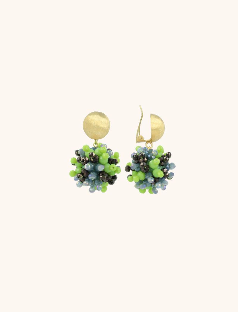 Nutshell Mix Earrings Jacky Globe S Double Stones Clip