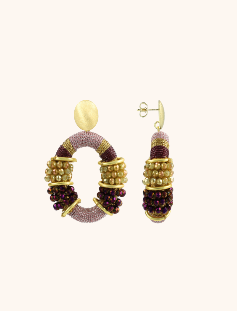 Dark Lavender Oorbellen Elle Ovaal Deluxe M