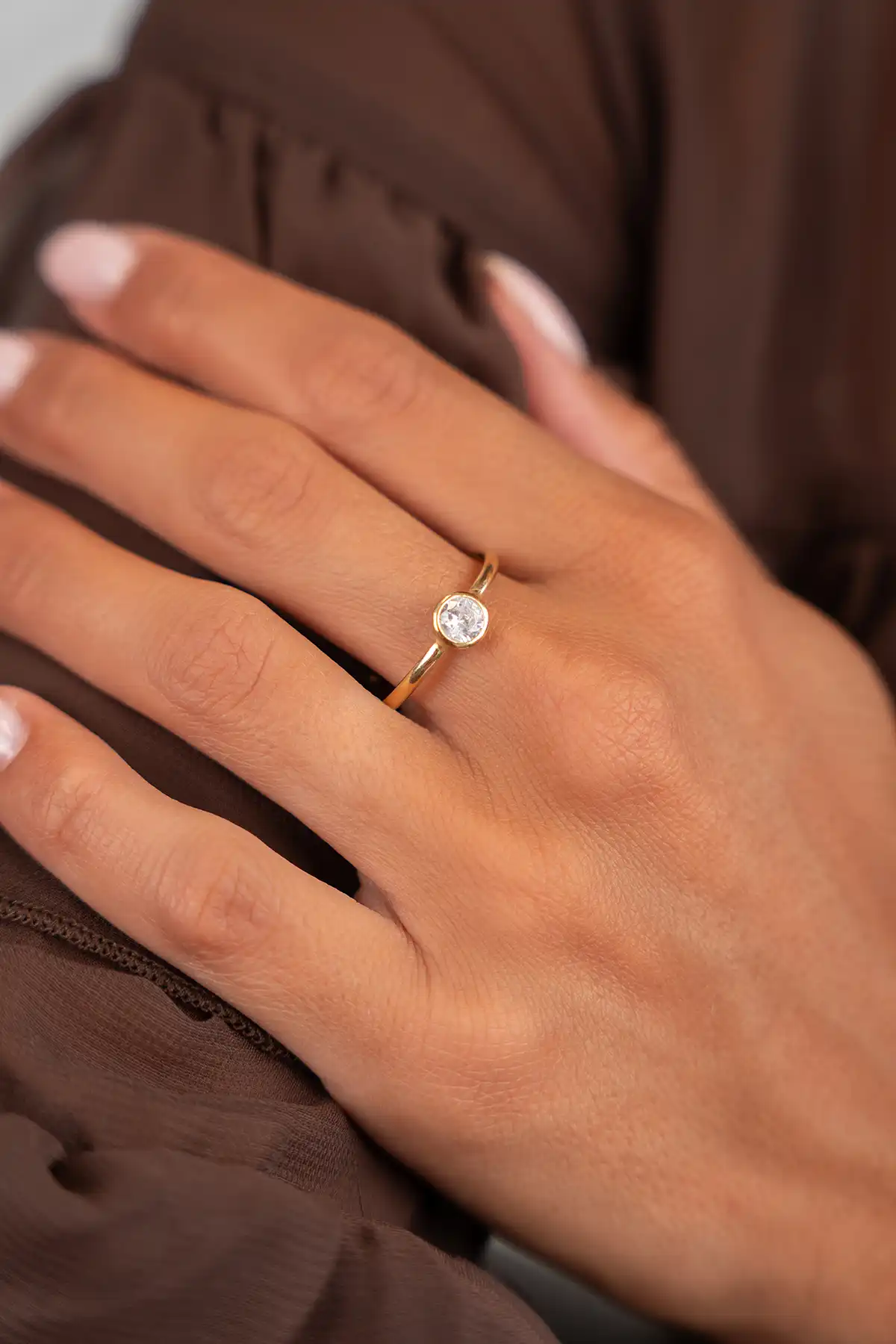 Gold-colored Ring Judith Framded Round Crystal adjustablelott-theme.productDescriptionPage.SEO.byTheBrand