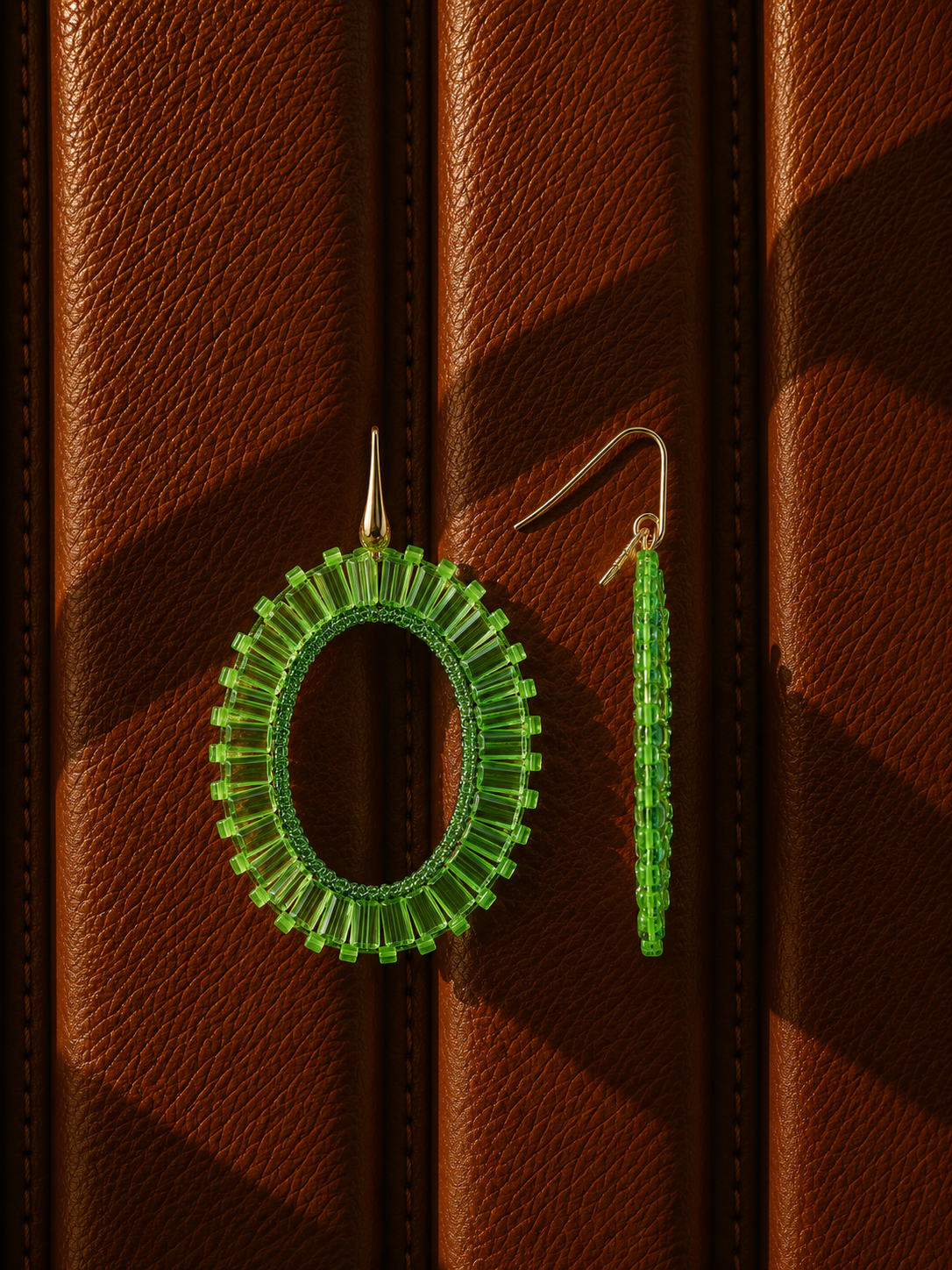 Groene Oorbellen Tonal Naomi Ovaal L