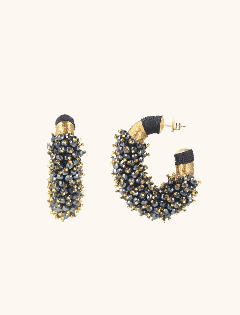 Blaue Ohrringe Luna Oval Double Stones