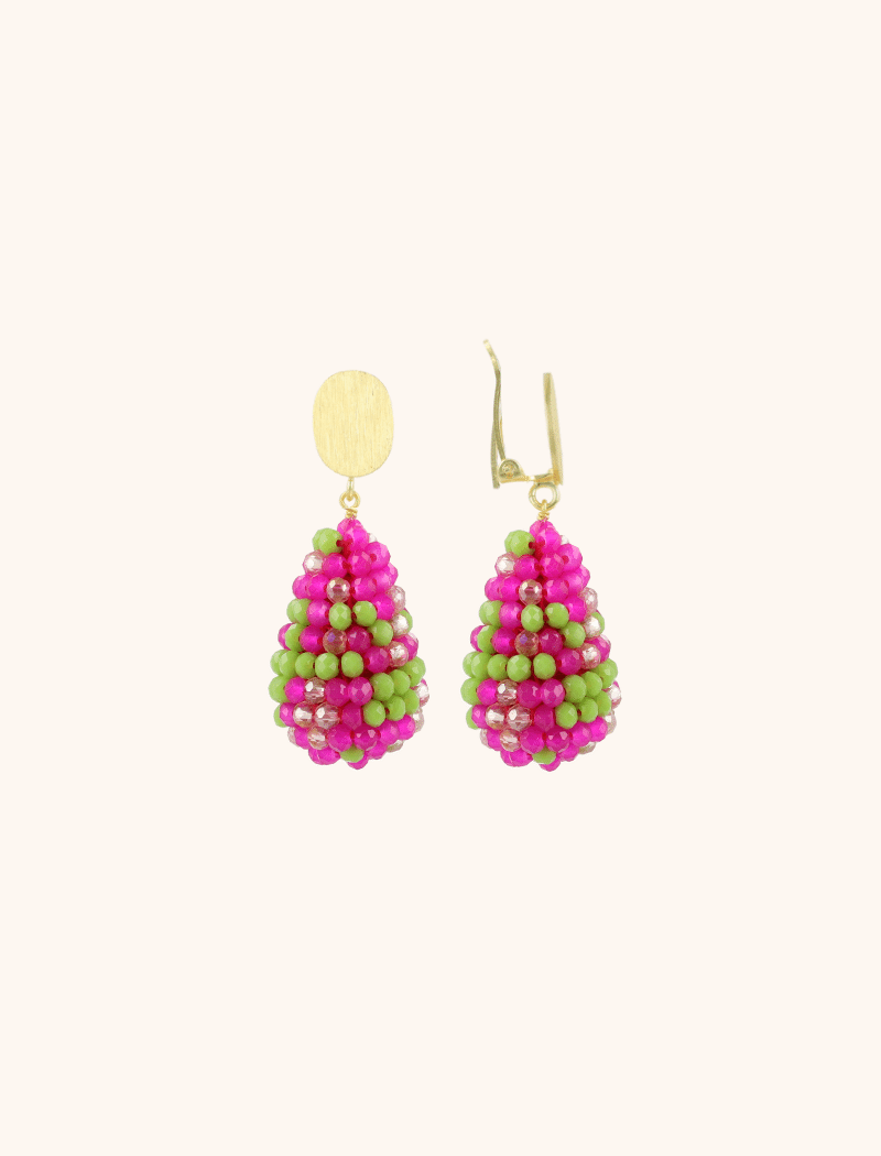 Fuchsia Lime Oorbellen Amy Cone S Clip