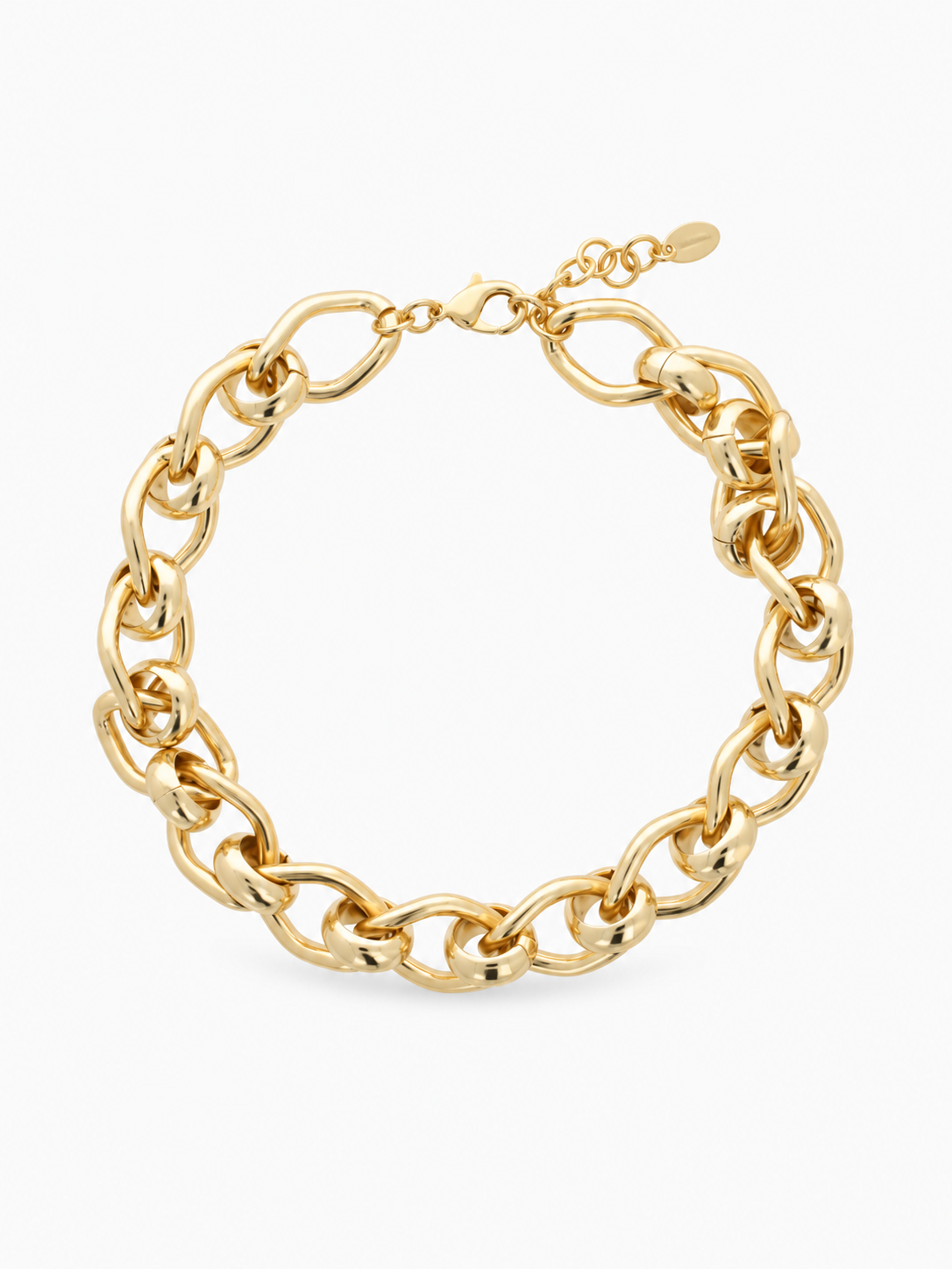 16.015 - gold colored soft gold chunky oval large