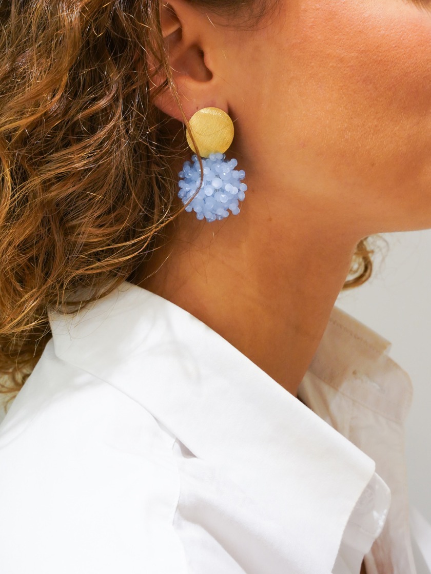 Baby Blue Earrings Louise Glassberry Globe L Double Stones Tonal