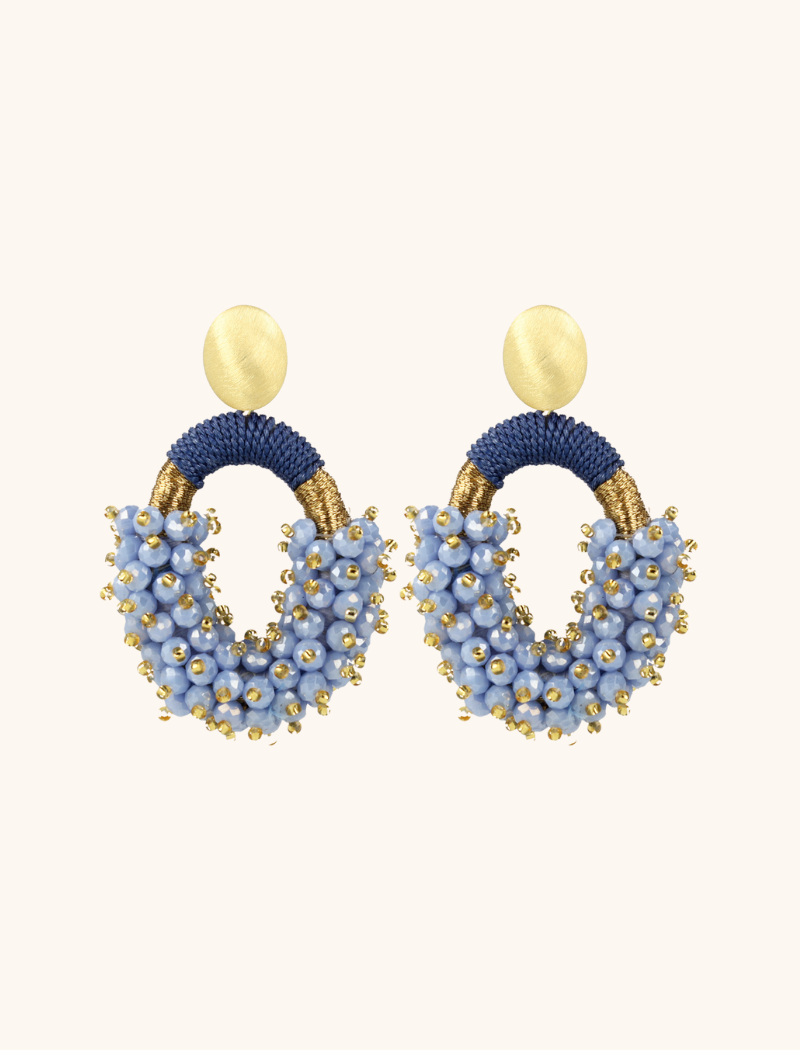 Azurblaue Ohrringe Eve Oval M