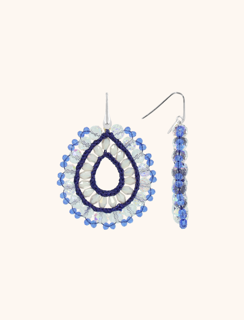 Blaue Ohrringe Vos Open Drop L Irr. Stones  