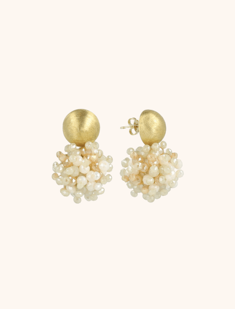 Mixed Beige Oorbellen Jacky Globe S