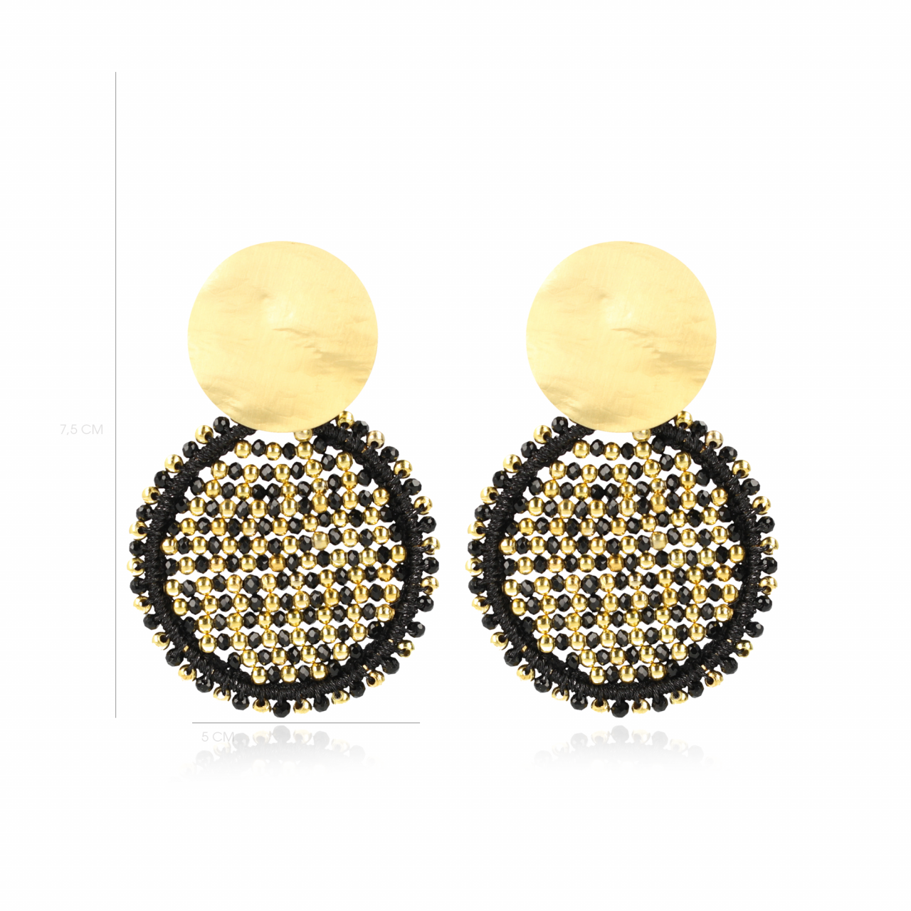 Black  Earrings Isabella Circle Abacus Double Stones Llott-theme.productDescriptionPage.SEO.byTheBrand