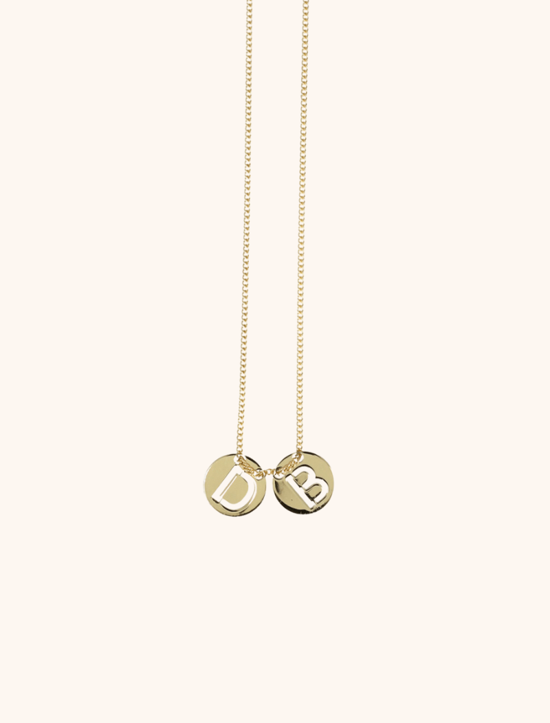 Initial coin necklace