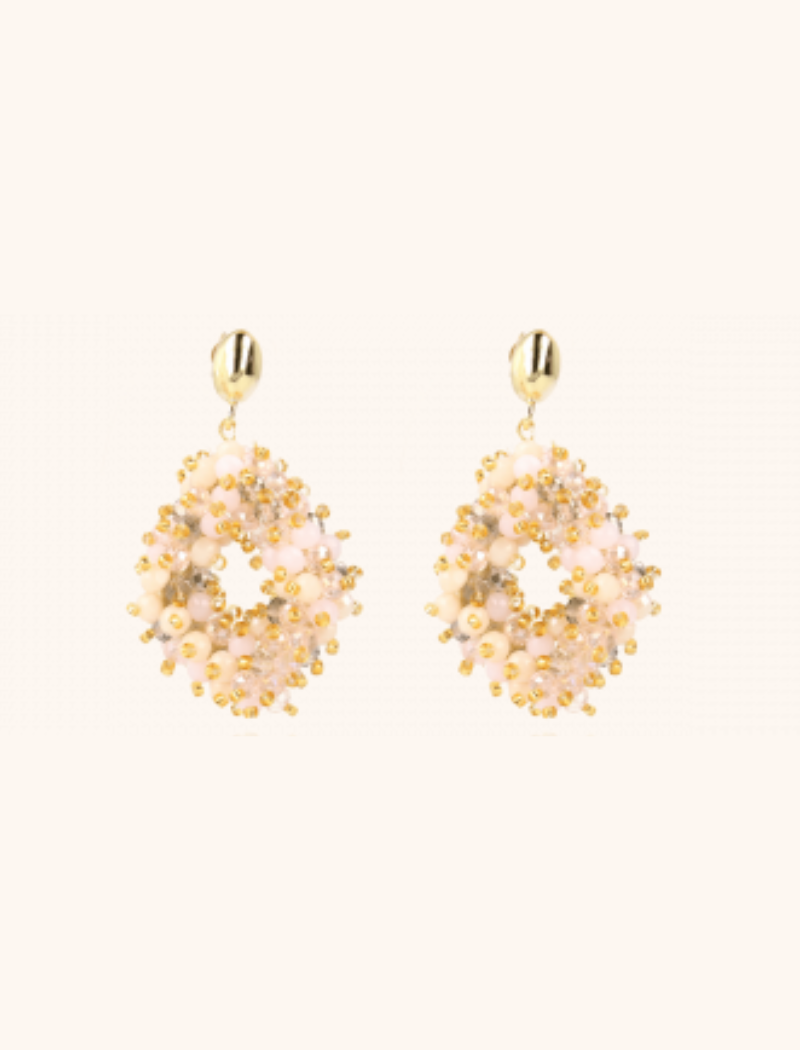 Champagner Ohrringe Ace Double Stones M 