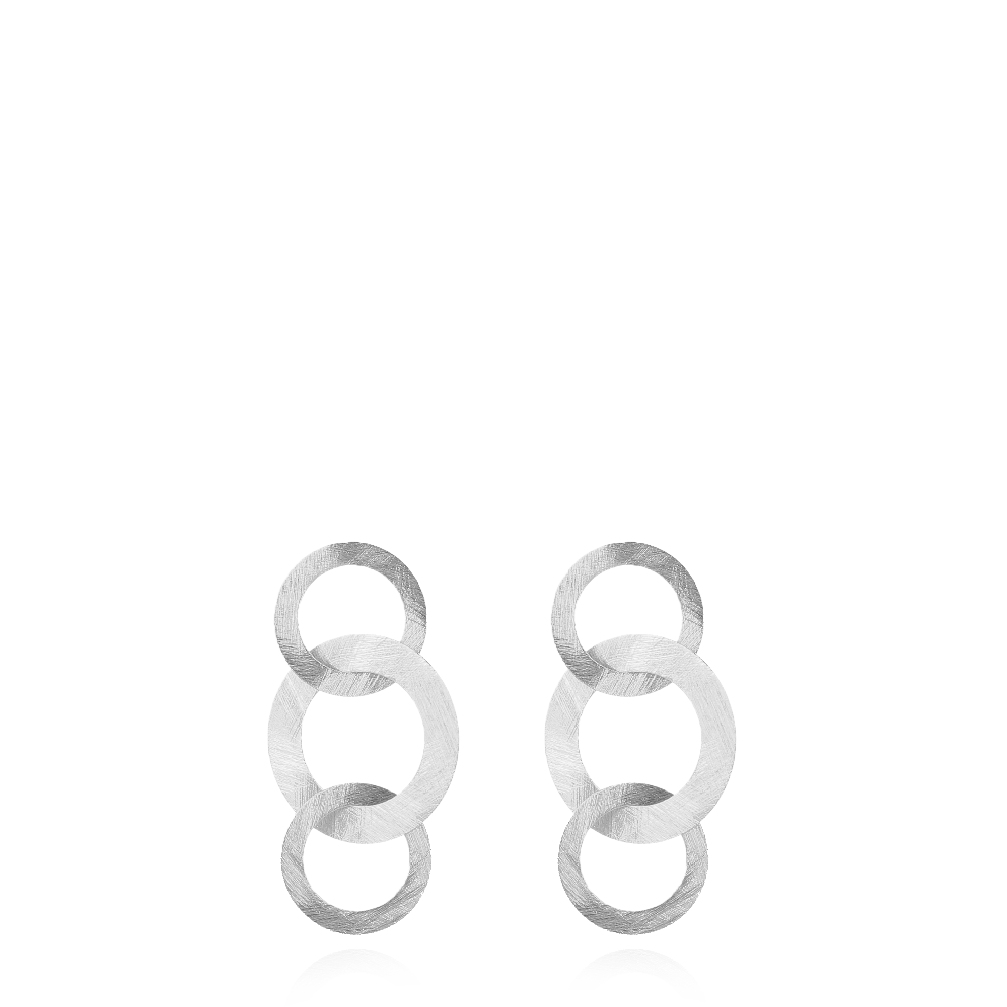 Classic tripple rond open satin oorbellen