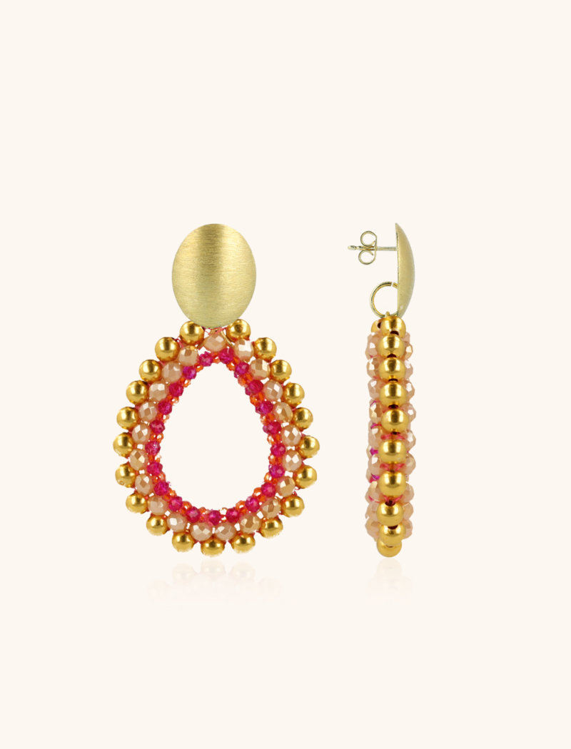 Fuchsia Tangerine Earrings Nouk Drop Deluxe L