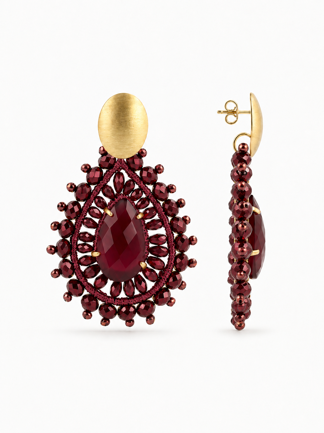 Bordeaux Drop Crystal Double Quartz Berber L
