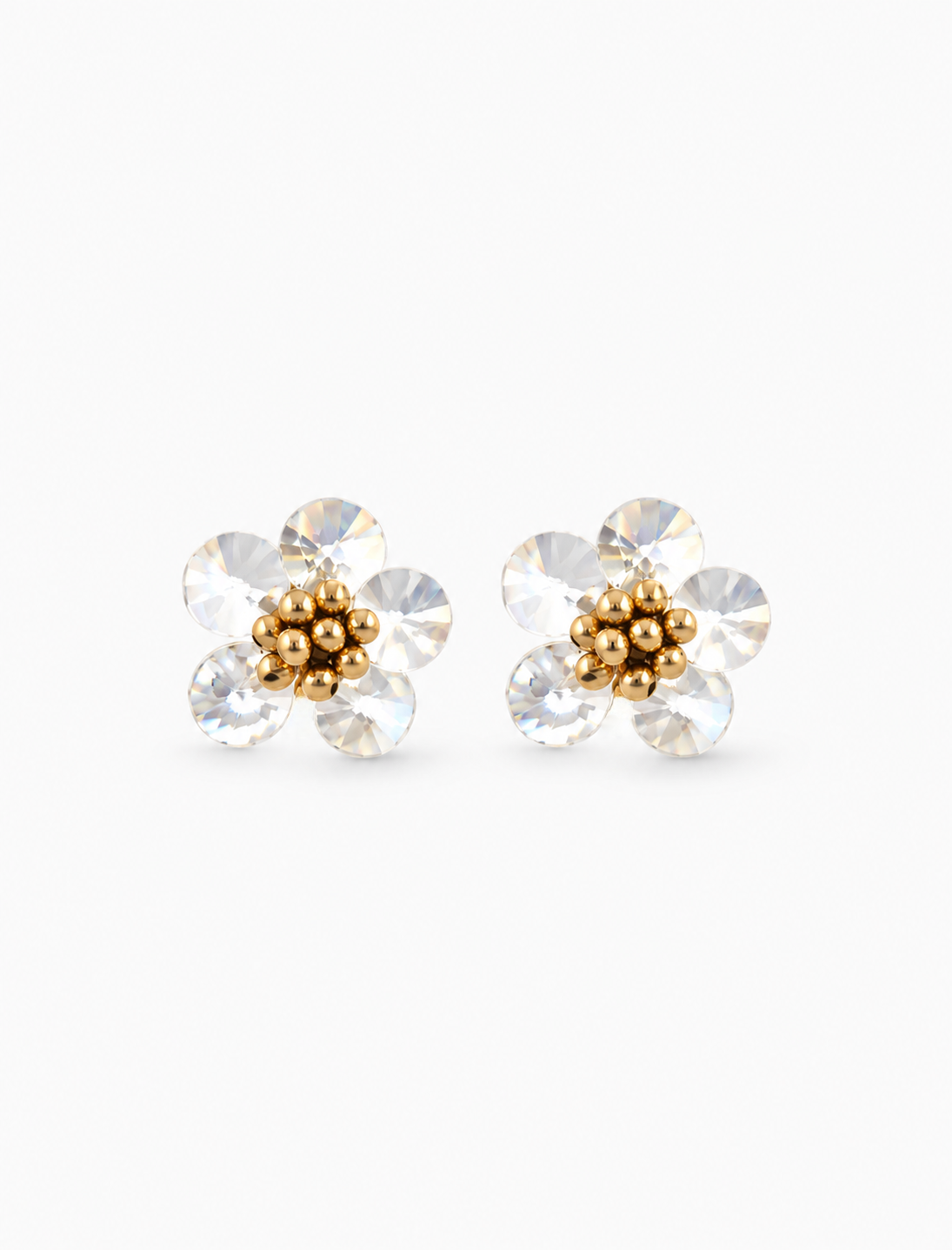 Teuntje - Oorbellen Flower Stud - Wax/Goud