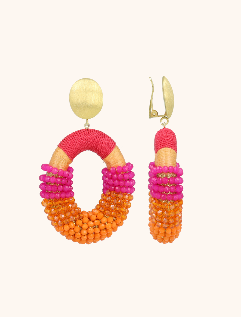 Fuchsia Oorbellen Yara Combi Oval L Cliplott-theme.productDescriptionPage.SEO.byTheBrand