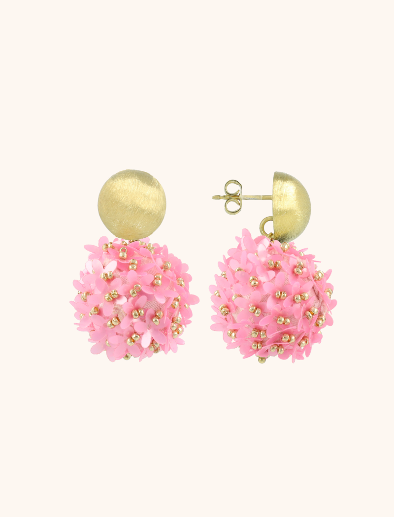 Pink Earrings Daisy Globe L Flower