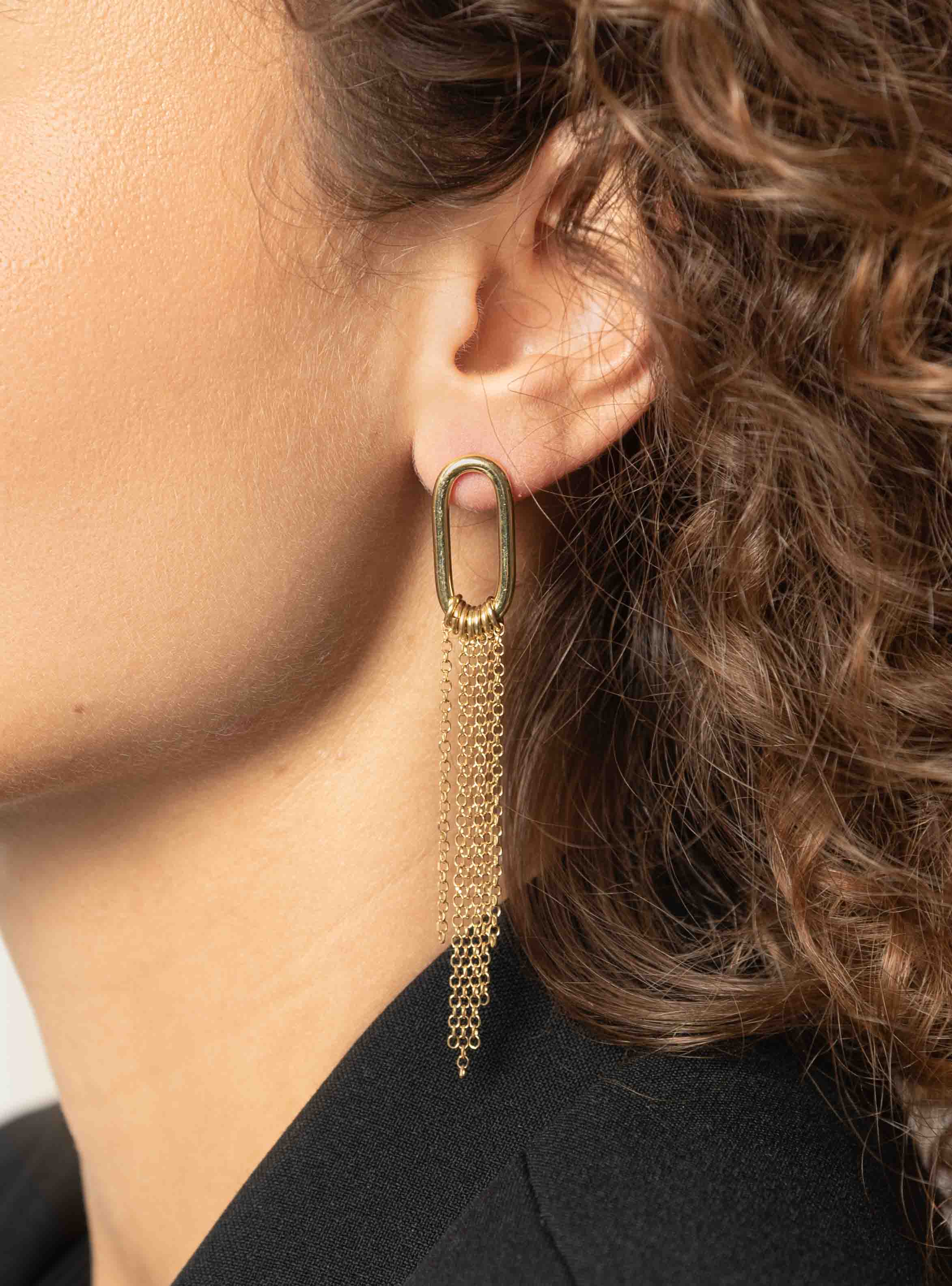 Classic Oorbellen Tube Chain