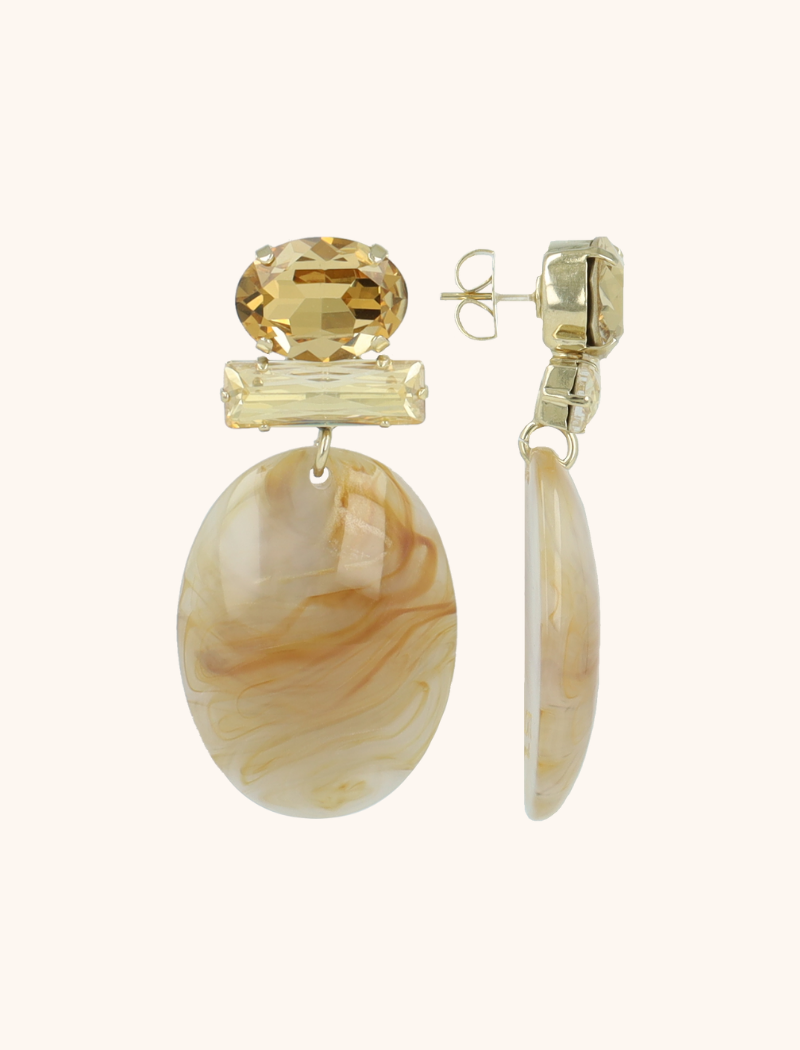 Beige Earrings Sirius Closed Bugle Oval Slott-theme.productDescriptionPage.SEO.byTheBrand
