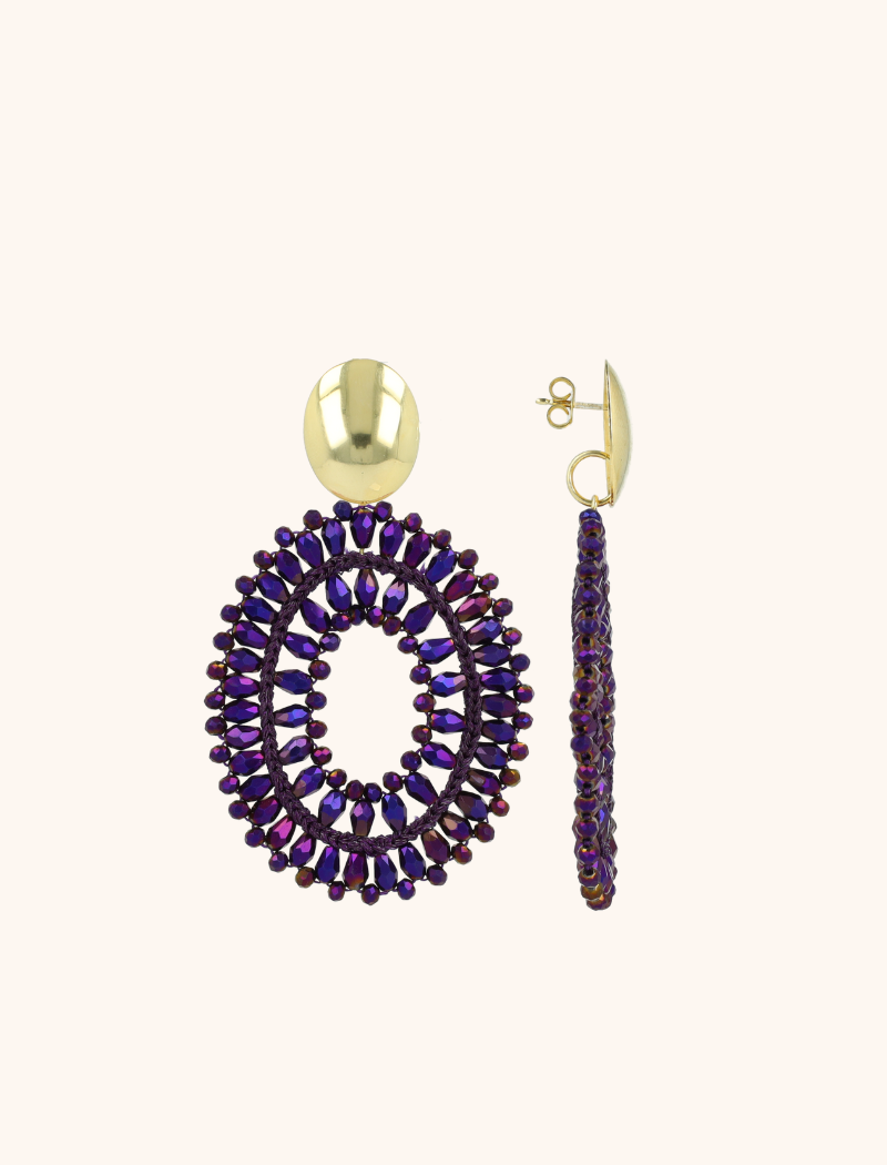 Metallic Purple Oorbellen Noa Ovaal Llott-theme.productDescriptionPage.SEO.byTheBrand