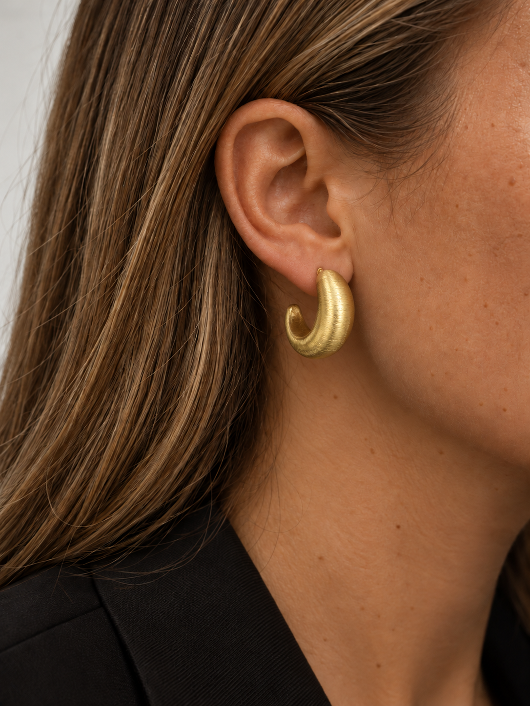 Brushed Gold Earrings CL Earring Creole Charlie Brass