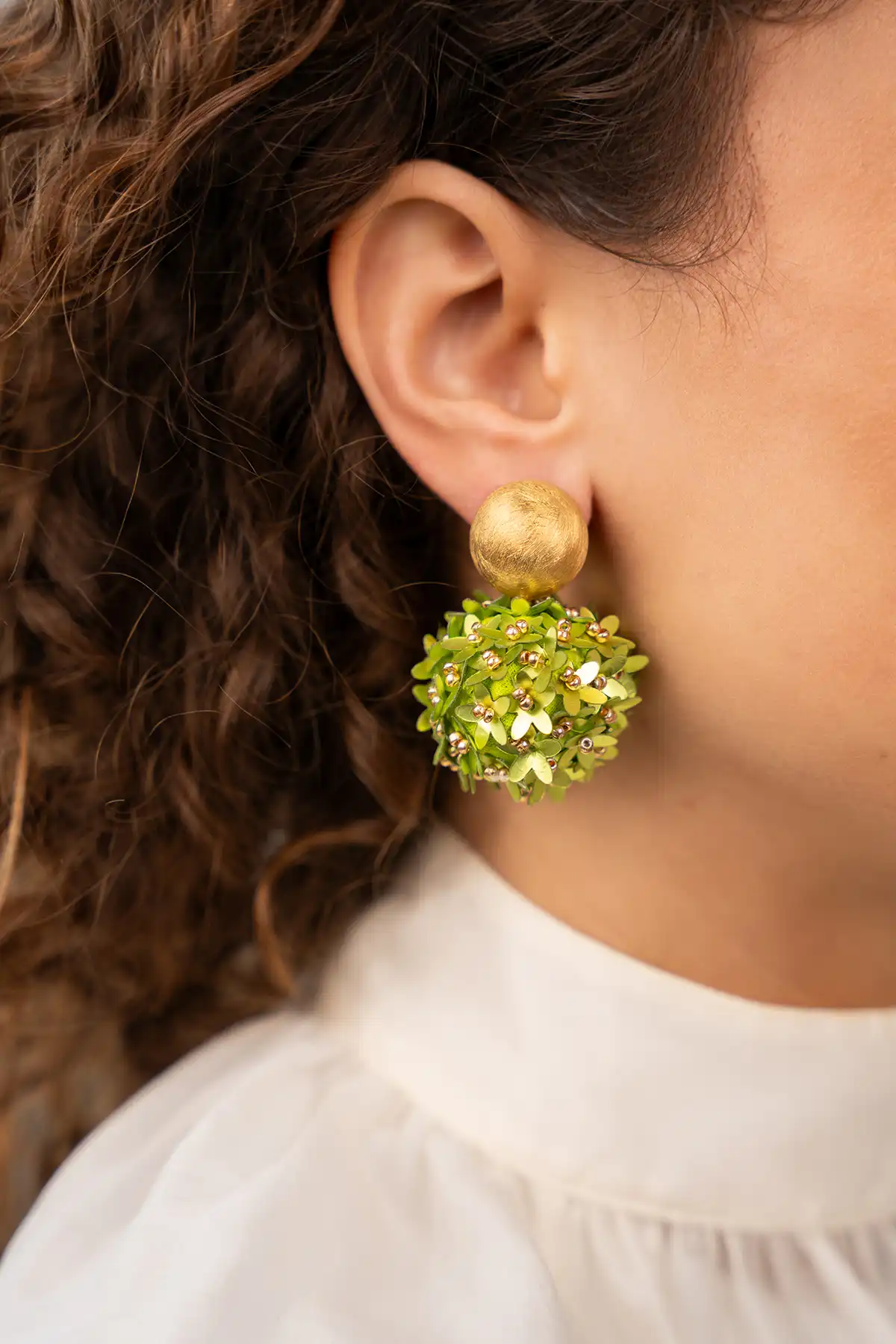Lime Oorbellen Daisy Flower Globe L Sequinlott-theme.productDescriptionPage.SEO.byTheBrand