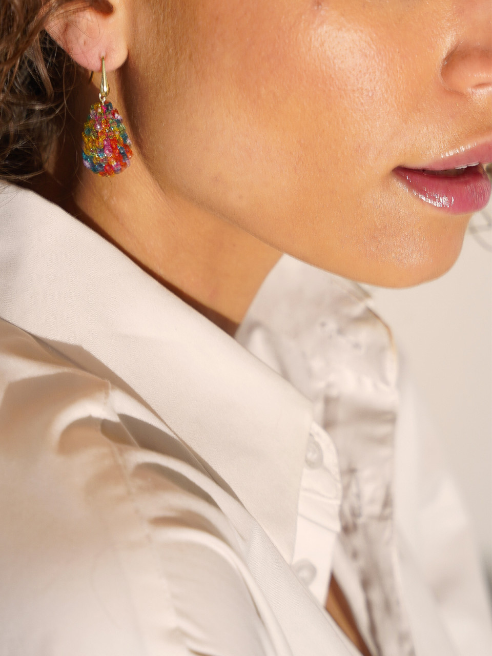 Multicolor Dark Rainbow Oorbellen Amy Cone XS