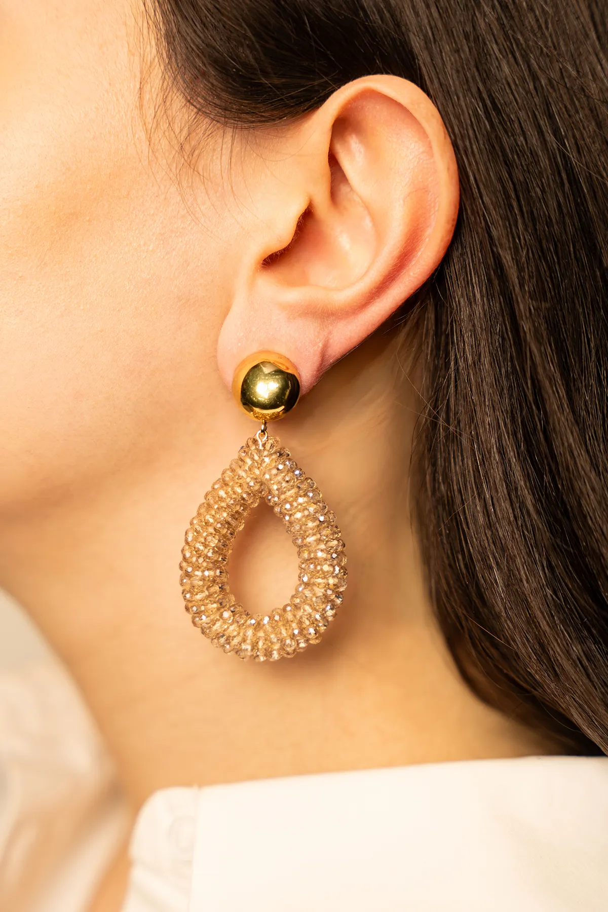 Soft Champagne Oorbellen Drop L