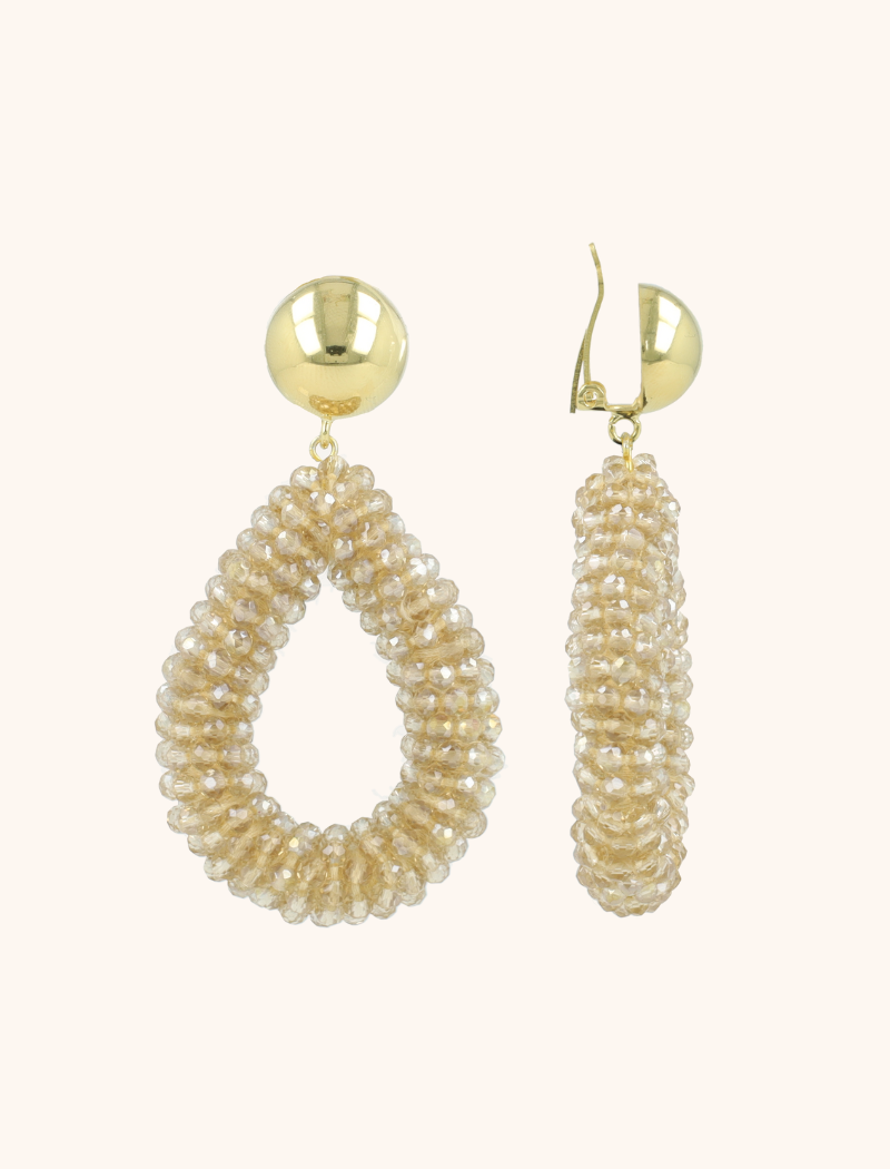 Soft Champagne Oorbellen Drop L