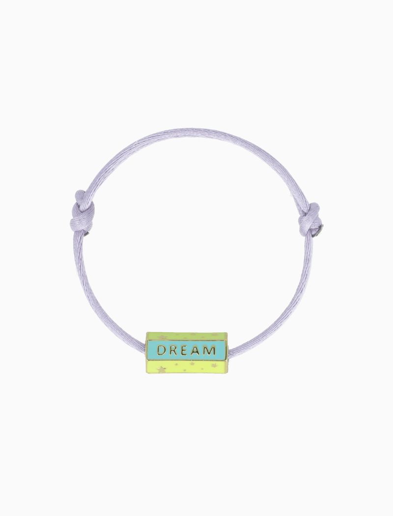 Bracelet Charm Positive Words - Yellow/Baby Blue