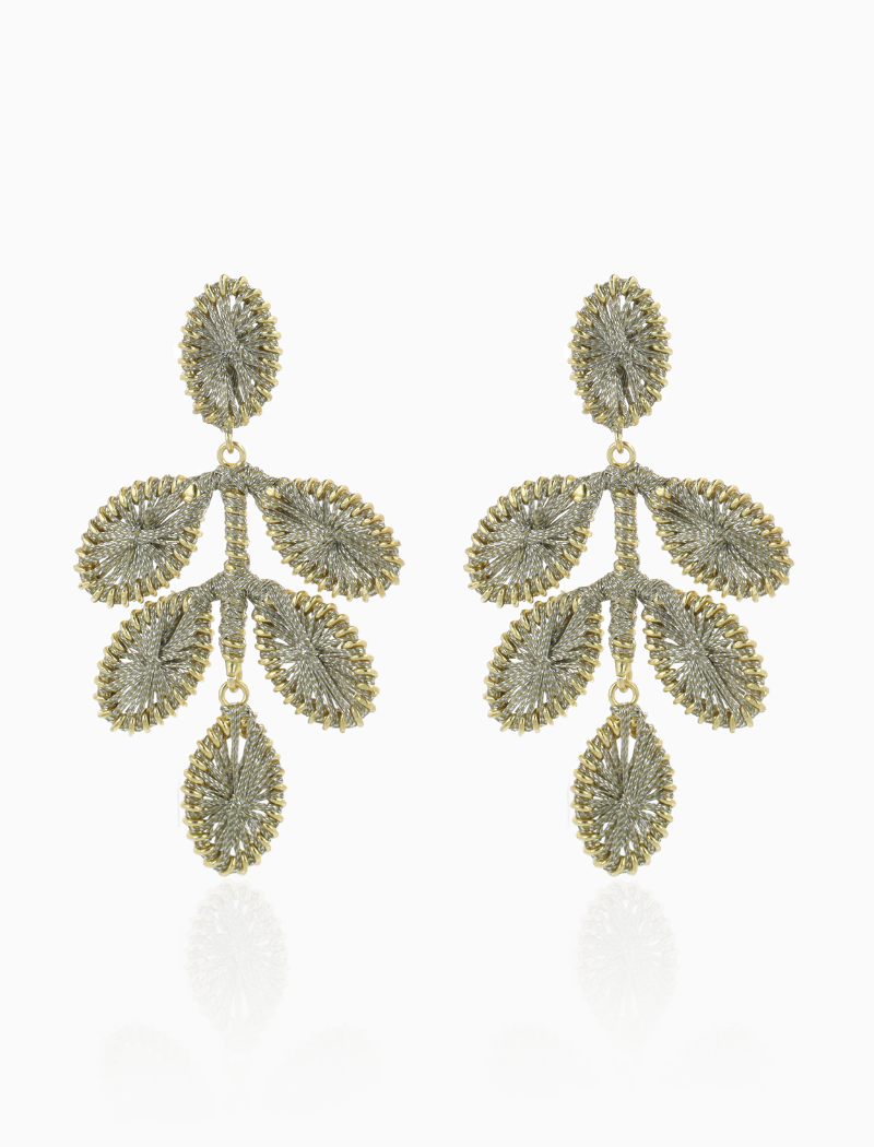 Beatrice – Flower Leaf Oorbellen M – Wax