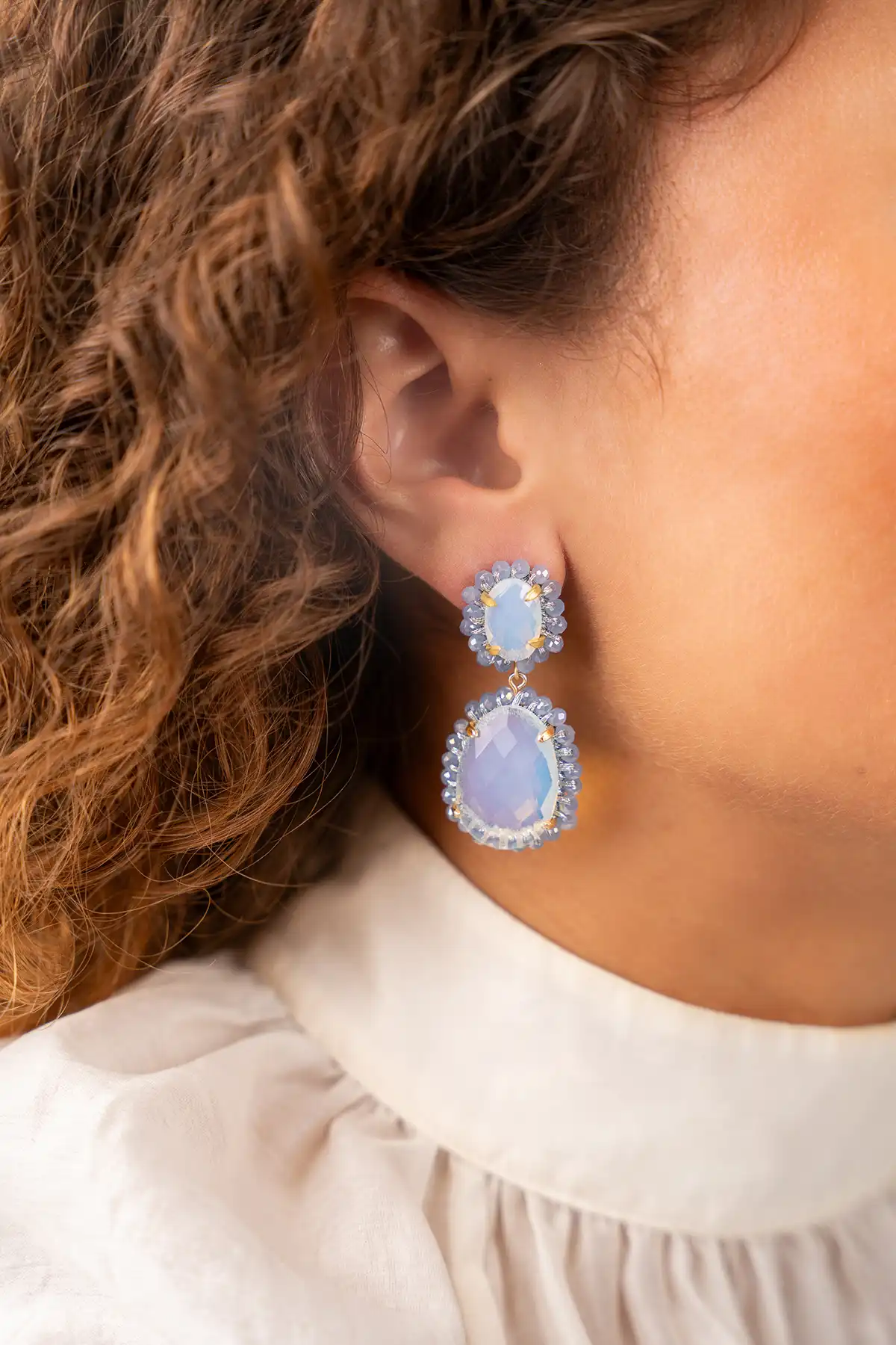 Shiny Frosty Blue Pendant Earrings Double Mlott-theme.productDescriptionPage.SEO.byTheBrand