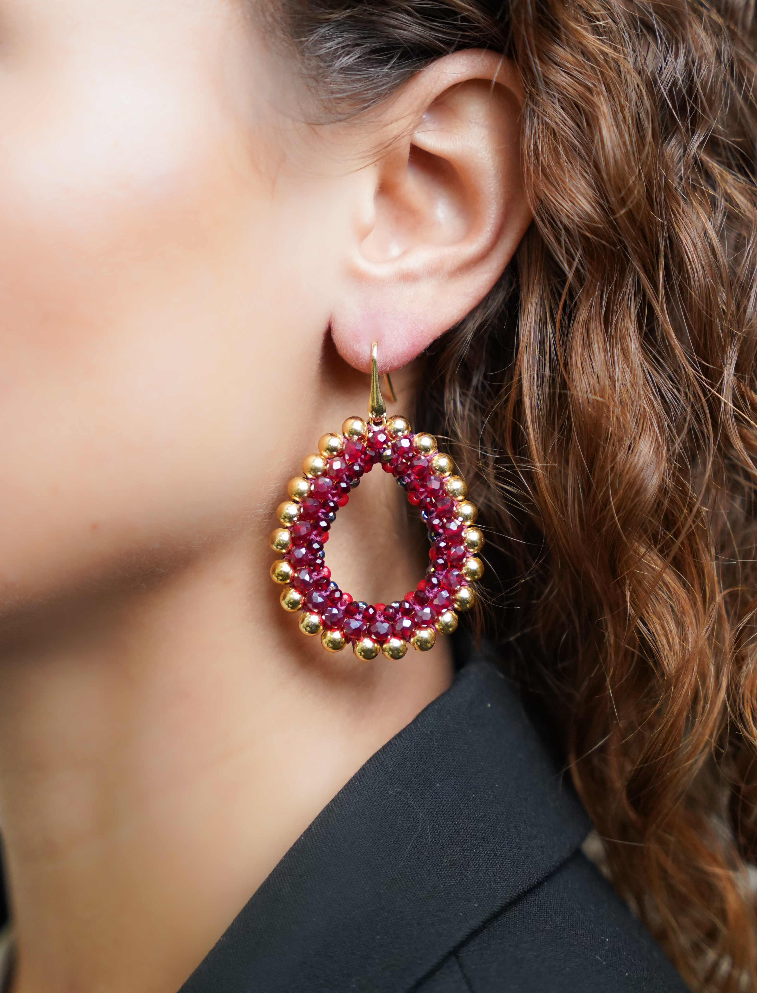 Bordeaux Earrings Nouk Drop Deluxe L