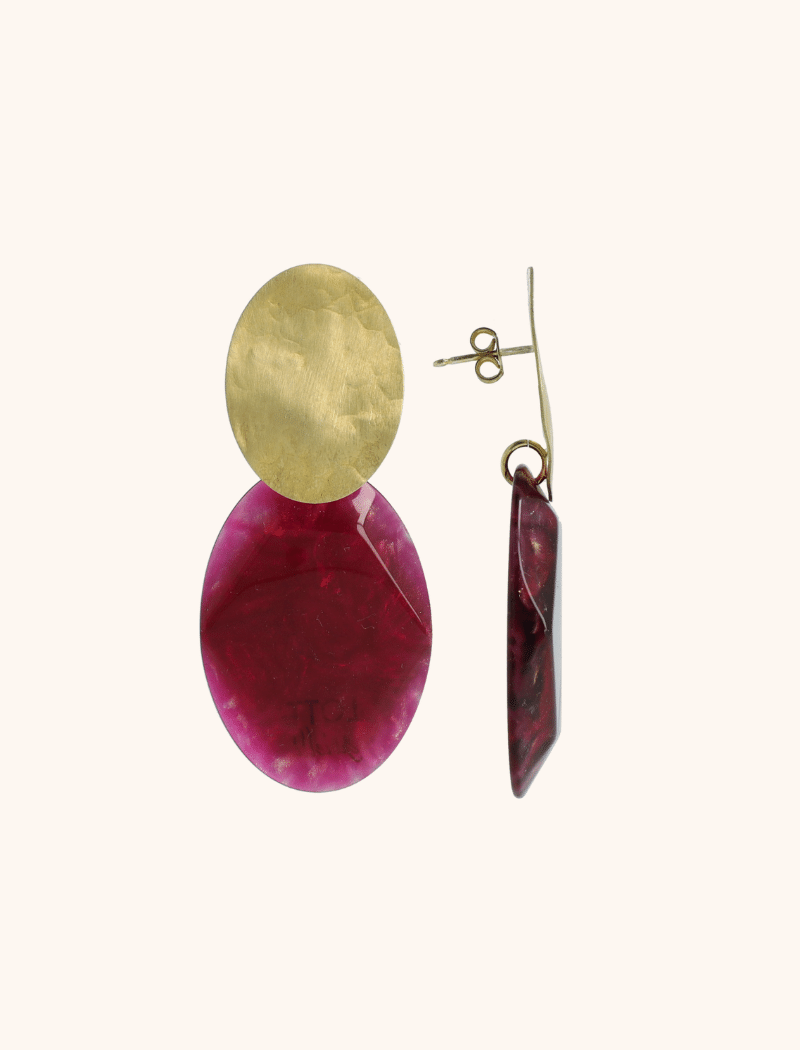 Bordeaux Oorbellen Simone Ovaal Rock Mlott-theme.productDescriptionPage.SEO.byTheBrand