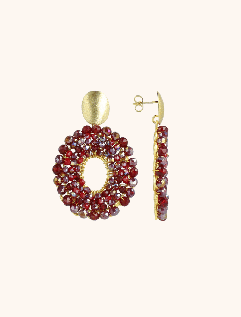 Metallic Bordeaux Mix Earrings Mia Oval S