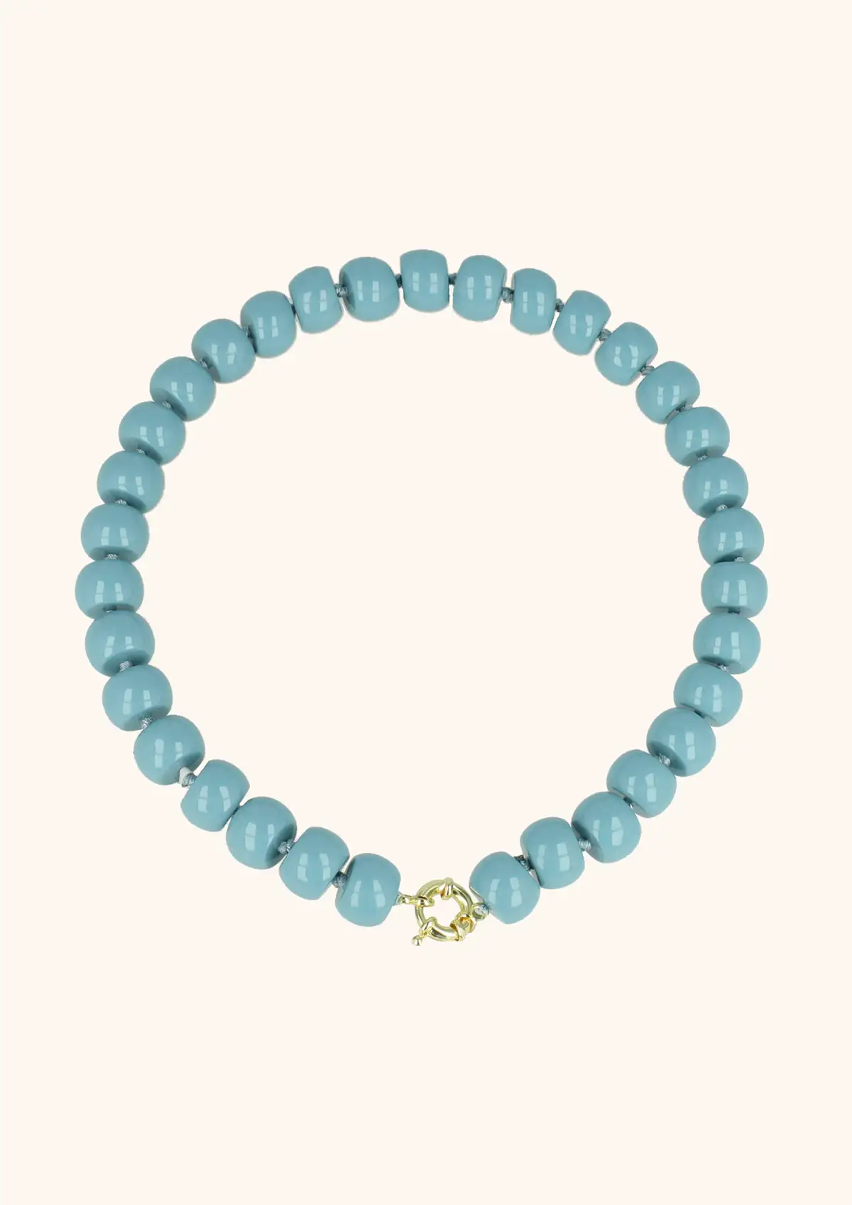 Blauwe Ketting met Rondel Steentjes
