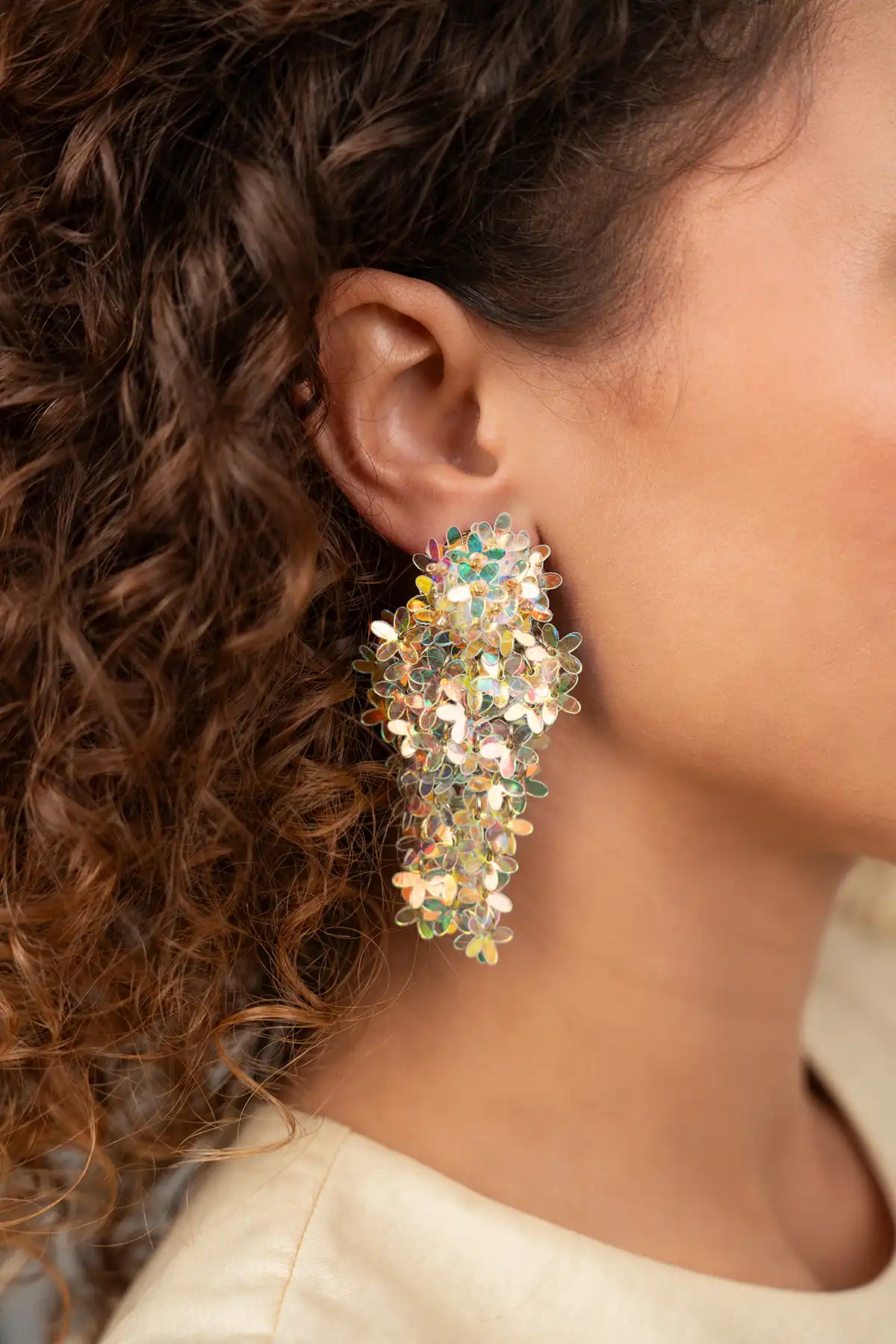 Holographic Earrings Leila Sequin Bunch of Flowers  lott-theme.productDescriptionPage.SEO.byTheBrand
