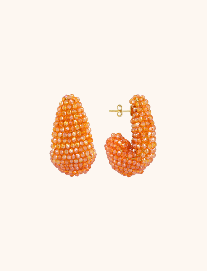Orange Ohrringe Nadine Teardrop Creole M  
