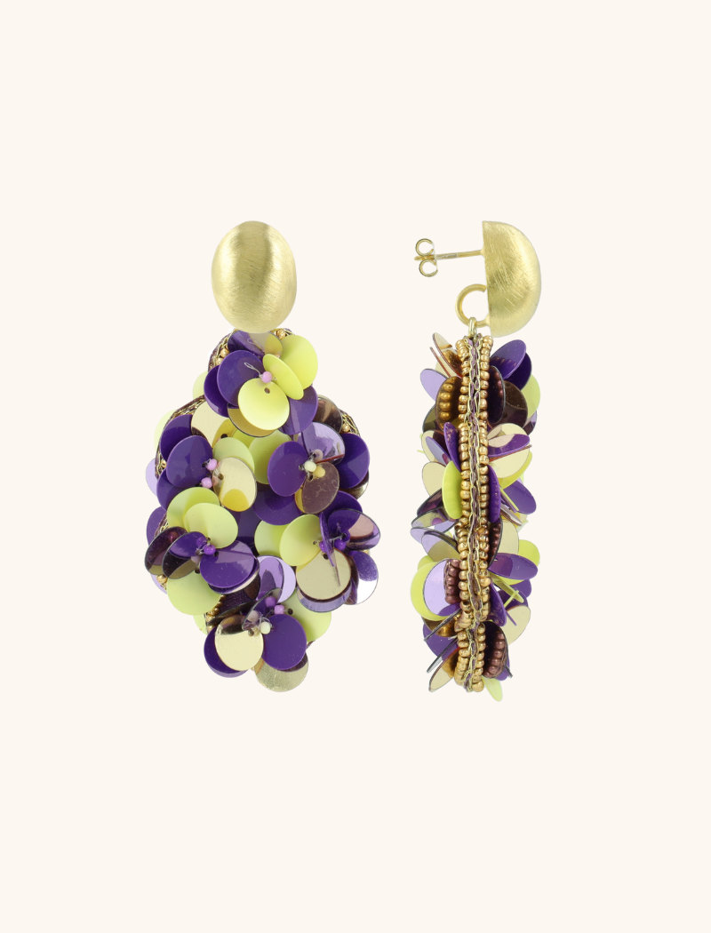 Purple Lime Earrings Laure Sequin Drop Llott-theme.productDescriptionPage.SEO.byTheBrand