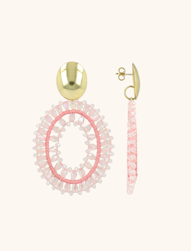 Roze Oorbellen Noa Ovaal Dubbel Llott-theme.productDescriptionPage.SEO.byTheBrand