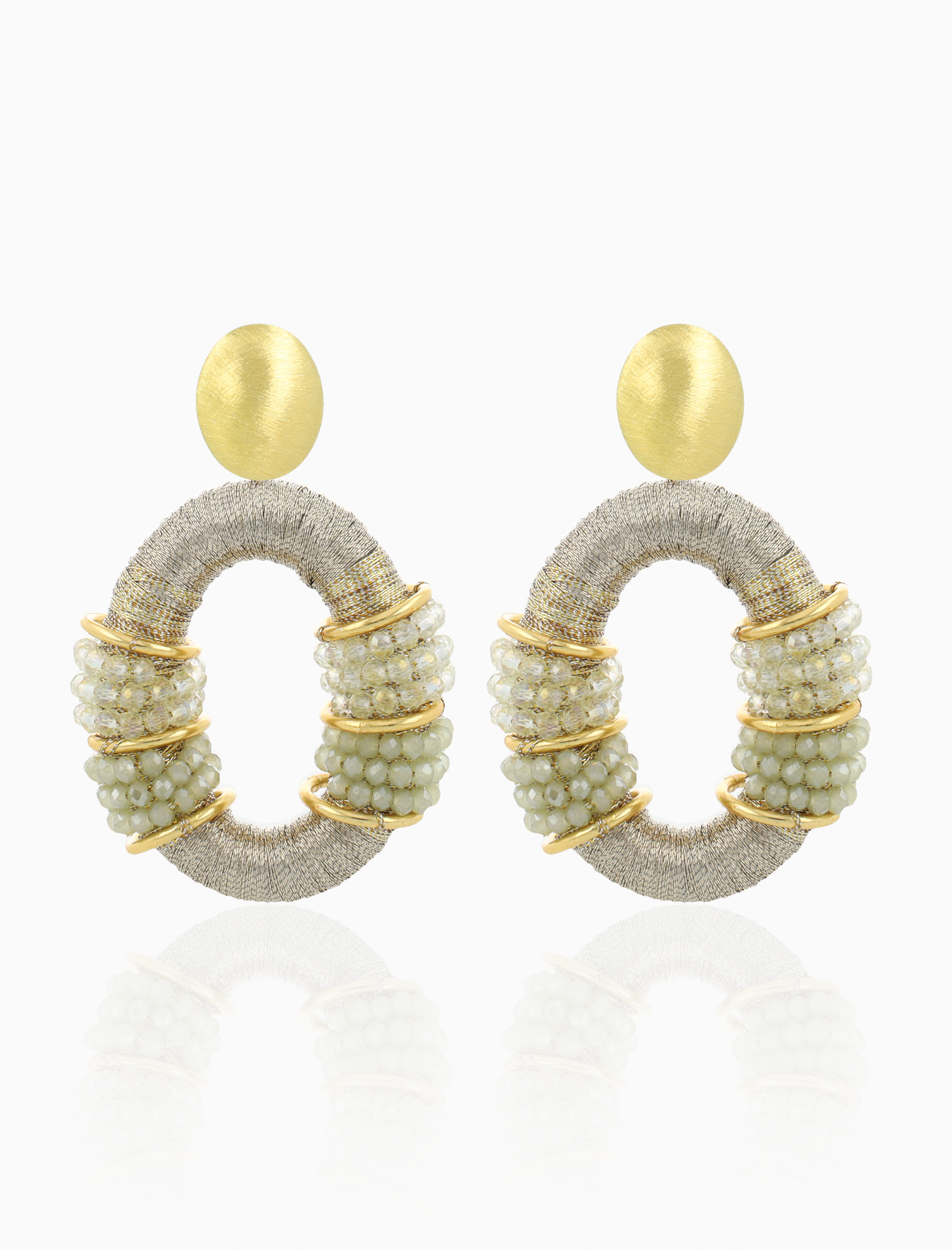Aqua Oorbellen Elle Combi Oval Deluxe L