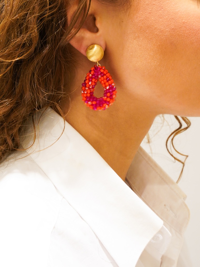 Mixed Fuchsia Oorbellen Clip Berry Druppel S