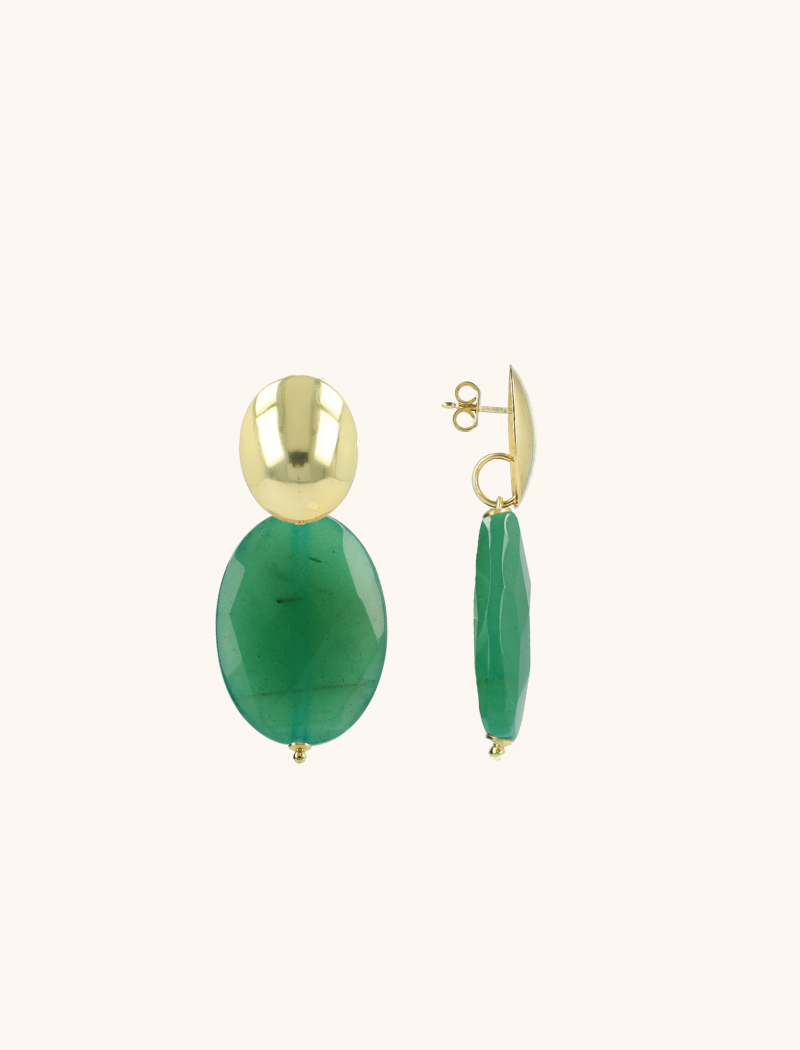 Groene Oorbellen Oval L