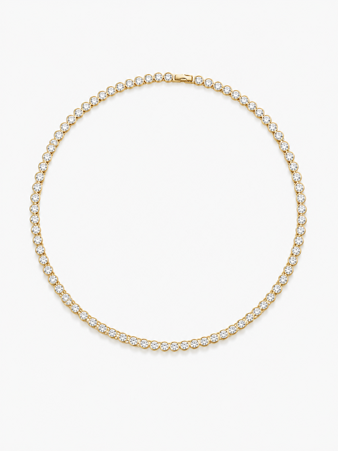 Goudkleurige Ketting Framed Round Crystals