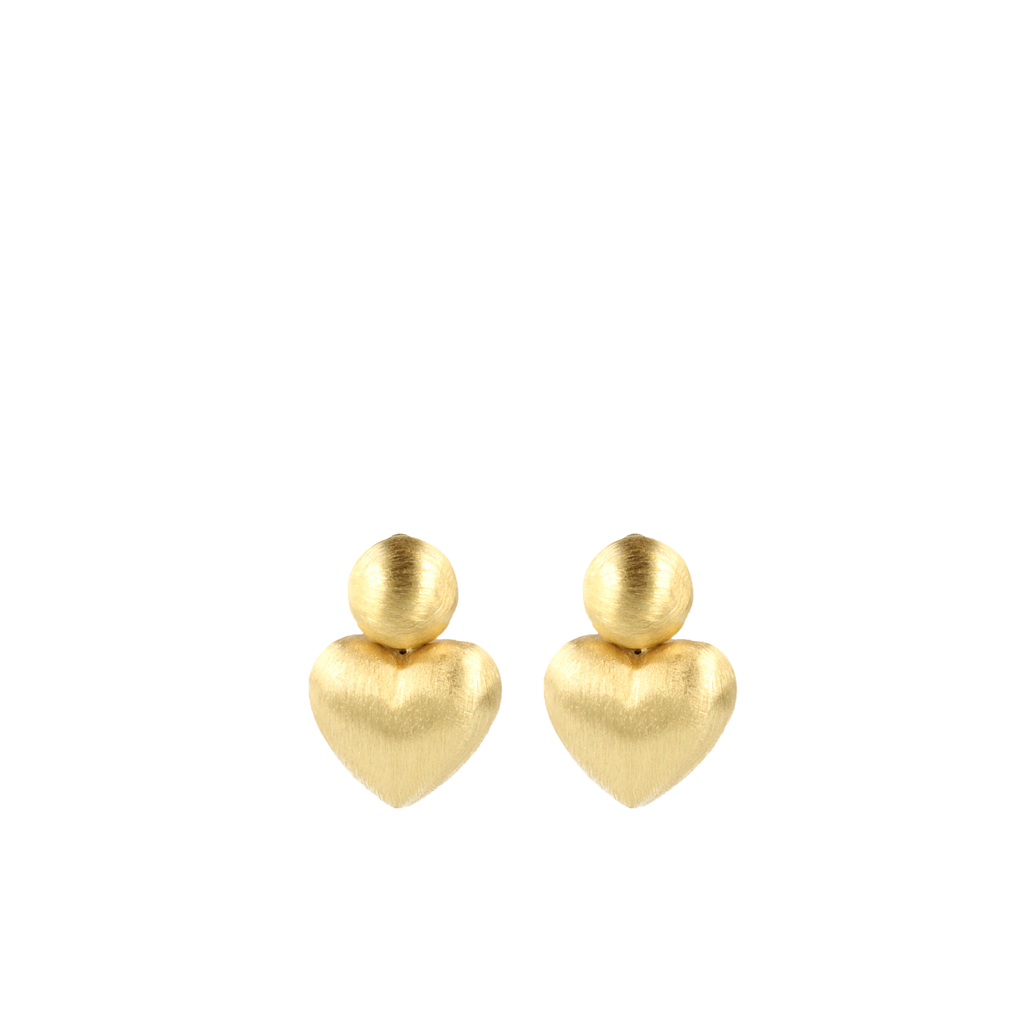 Classic oorbellen Brushed Hart Thick S