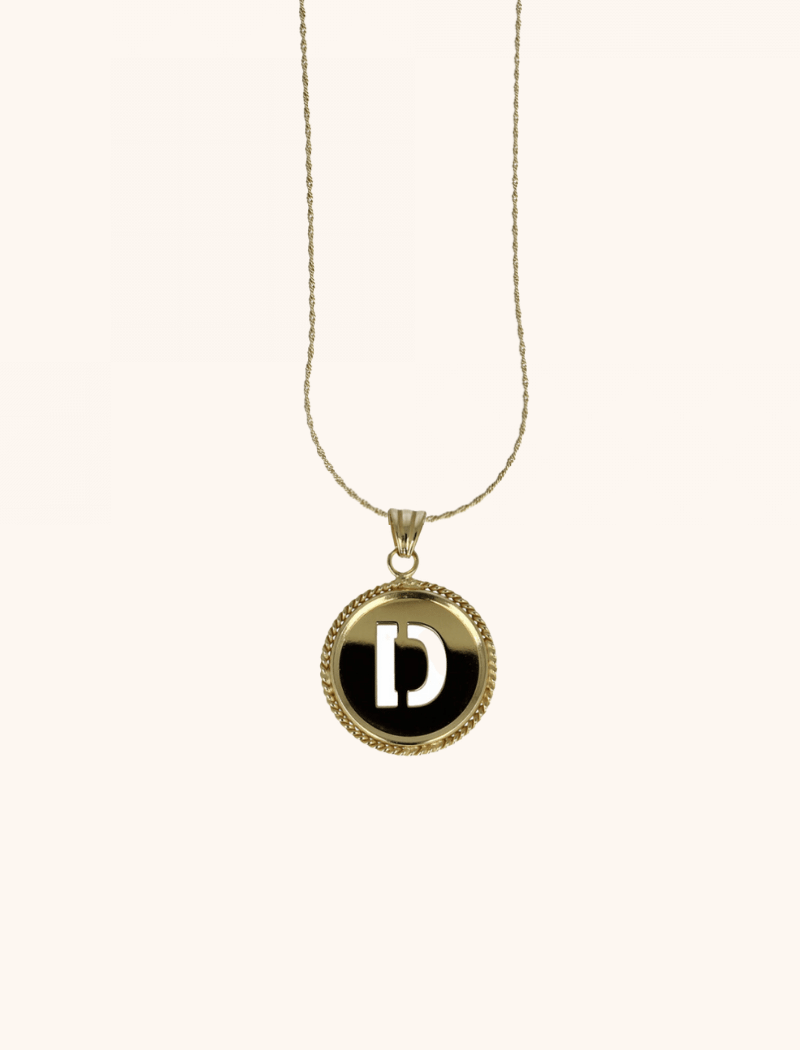 Initial Pendant Medaillon Cordina ketting