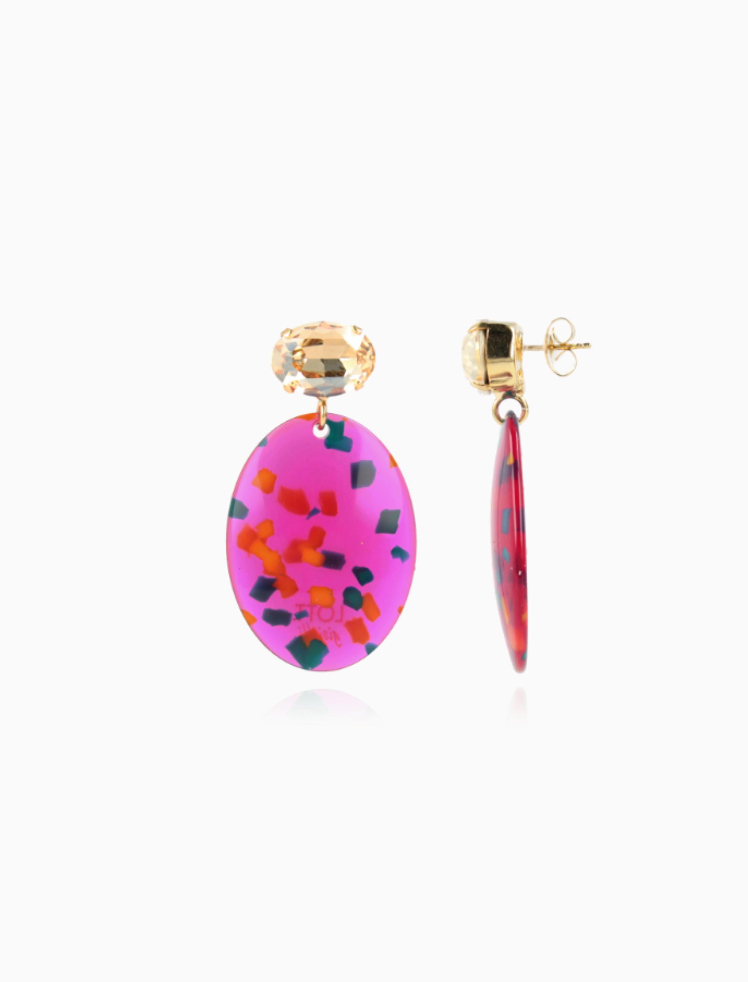 Mixed Fuchsia Ohrringe Celia Bugle L Zirkonia Shadow